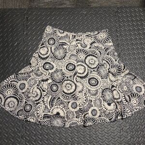 George Black and White Floral Skater Skirt